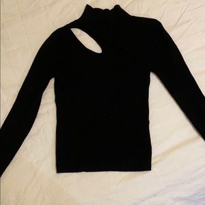 Ribbed cutout sweater